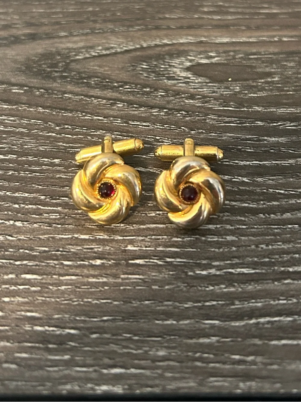 Vintage Ruby knot cufflinks